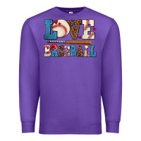 Purple love baseball Premium Sweatshirt - AdoDesignShop