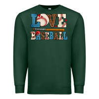 Sports Green love baseball Premium Sweatshirt - AdoDesignShop