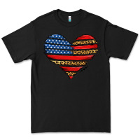 Black american leopard brushstroke heart Premium Tee - Jasminsmagicworld