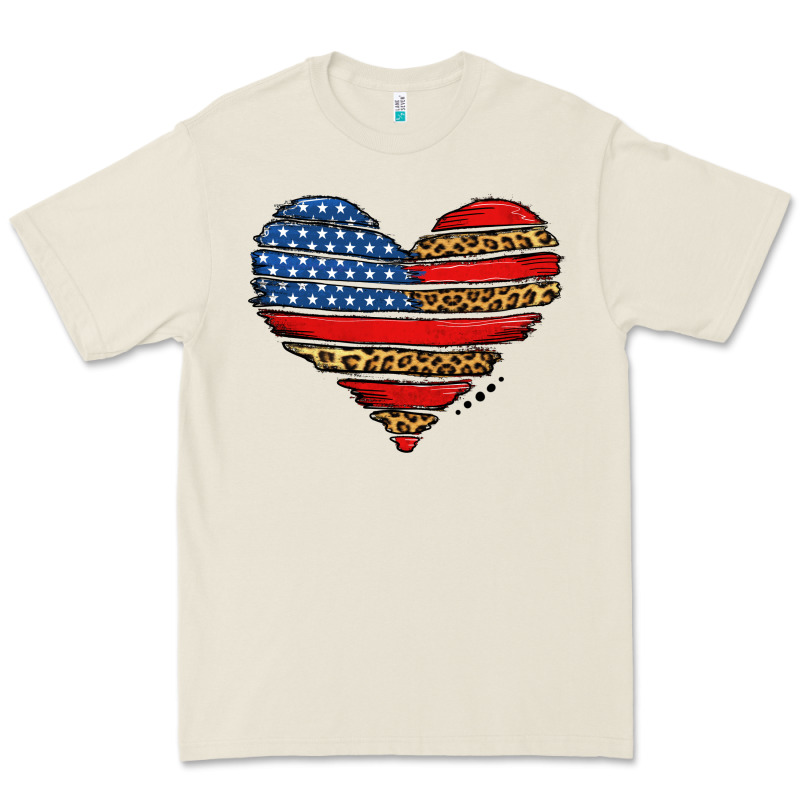 American Leopard Brushstroke Heart Premium Tee by Jasminsmagicworld | Teevron