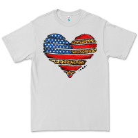 Dove Grey american leopard brushstroke heart Premium Tee - Jasminsmagicworld