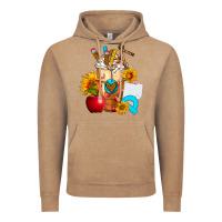 Vintage Coffee teacher cold drink frappe with sunflowers Vintage Hoodie - FaDigitalArtStudio