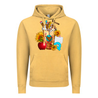 Vintage Mustard teacher cold drink frappe with sunflowers Vintage Hoodie - FaDigitalArtStudio