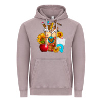Vintage Zinc teacher cold drink frappe with sunflowers Vintage Hoodie - FaDigitalArtStudio
