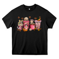 Black Cafecito y Chisme Coffee Cups Heavy Core Tee - texasbilliewilder
