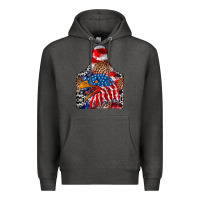 Charcoal Heather america Premium Hoodie - CowhideDigitalArt