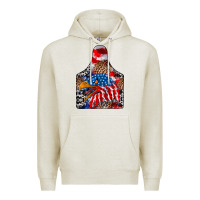 Oatmeal Heather america Premium Hoodie - CowhideDigitalArt