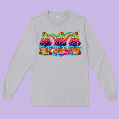 Pride Cupcake Long Sleeve Tee Designed By Fadigitalartstudio