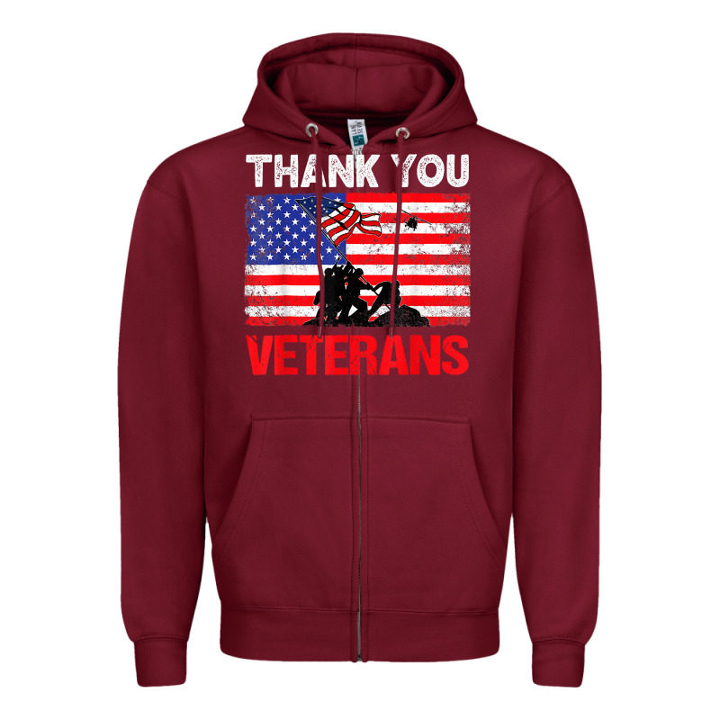Thank You Veterans Service Patriot Veteran Day American Flag T Shirt Zipper Hoodie by maiPhamDesign | Teevron