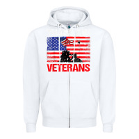 White thank you veterans service patriot veteran day american flag t shirt Zipper Hoodie - maiPhamDesign
