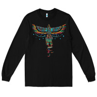 Black aztec serape thunderbird Long Sleeve Tee - RanaPortraitStore
