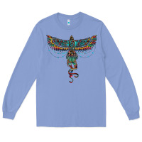 Colony Blue aztec serape thunderbird Long Sleeve Tee - RanaPortraitStore