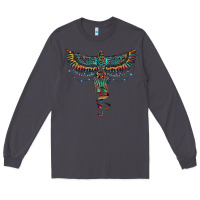 Smoke aztec serape thunderbird Long Sleeve Tee - RanaPortraitStore