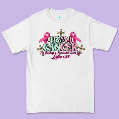 Heal Cancer Luke 1:37 Cross Cancer Awareness Premium Tee Designed By Howdyjamesfarm