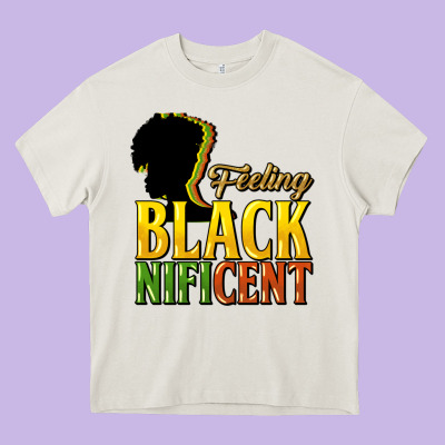 Feeling Blacknificent Heavy Core Tee Designed By Nancycooperartshop