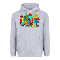 Heather Grey love summer fruit and sun Heavyweight Hoodie - AdoDesignShop