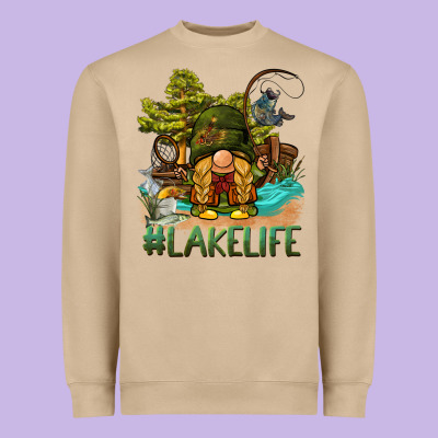Lake Life Gnome Heavyweight Sweatshirt Designed By Barkaloodesign