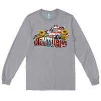 Heather Grey Kentucky 4th of July Long Sleeve Tee - FaDigitalArtStudio