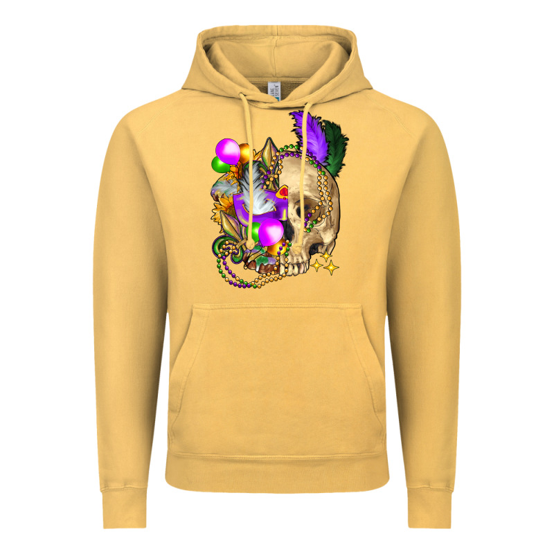 Mardi Gras Skull Vintage Hoodie by FaDigitalArtStudio | Teevron