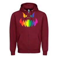 Burgundy halloween gay lesbians pride pumpkin lgbt pride Zipper Hoodie - maiPhamDesign