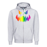 Heather Grey halloween gay lesbians pride pumpkin lgbt pride Zipper Hoodie - maiPhamDesign