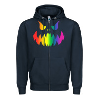 Navy halloween gay lesbians pride pumpkin lgbt pride Zipper Hoodie - maiPhamDesign
