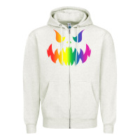 Oatmeal Heather halloween gay lesbians pride pumpkin lgbt pride Zipper Hoodie - maiPhamDesign