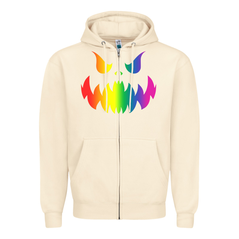 Halloween Gay Lesbians Pride Pumpkin Lgbt Pride Zipper Hoodie by maiPhamDesign | Teevron