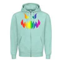 Seafoam halloween gay lesbians pride pumpkin lgbt pride Zipper Hoodie - maiPhamDesign