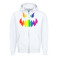 White halloween gay lesbians pride pumpkin lgbt pride Zipper Hoodie - maiPhamDesign