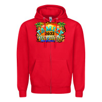 Red family vacation 2022 Zipper Hoodie - BarkalooDesign