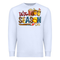 White tis the season softball Premium Sweatshirt - AdoDesignShop