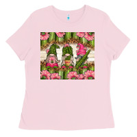 Bubblegum Pink cactus gnomies Ladies Tee - TumblerDesignByShophia