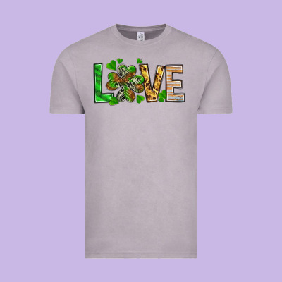St. Patrick's Love Luck With Clover Vintage Tee Designed By Howdyjamesfarm