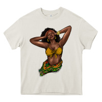 Cream black woman Heavy Core Tee - NancyCooperArtShop