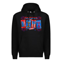 Black american mini Premium Hoodie - CowhideDigitalArt