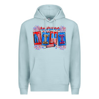 Blue Mist american mini Premium Hoodie - CowhideDigitalArt