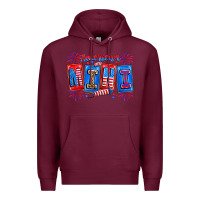 Burgundy american mini Premium Hoodie - CowhideDigitalArt