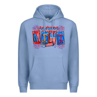 Colony Blue american mini Premium Hoodie - CowhideDigitalArt