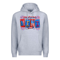 Heather Grey american mini Premium Hoodie - CowhideDigitalArt