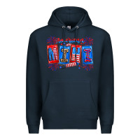 Navy american mini Premium Hoodie - CowhideDigitalArt