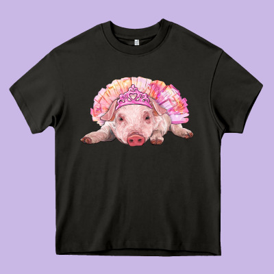 Balerina Baby Pig With Tutu Heavy Core Tee Designed By Ranaportraitstore