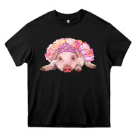 Black balerina baby pig with tutu Heavy Core Tee - RanaPortraitStore