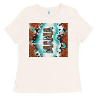 Bone tooled leather and cowhide mama Ladies Tee - TumblerDesignByShophia