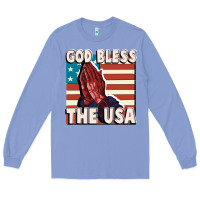 Colony Blue God Bless the USA Long Sleeve Tee - FaDigitalArtStudio