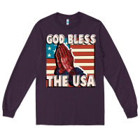 Plum God Bless the USA Long Sleeve Tee - FaDigitalArtStudio