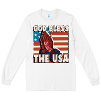 White God Bless the USA Long Sleeve Tee - FaDigitalArtStudio