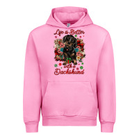 Fuchsia Pink Christmas life is better with a dachshund Urban Hoodie - JahusDesignShop