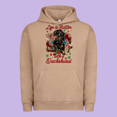Christmas Life Is Better With A Dachshund Urban Hoodie Designed By Jahusdesignshop
