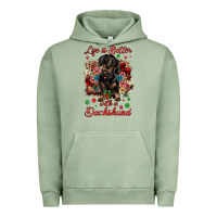 Pigment Oil Green Christmas life is better with a dachshund Urban Hoodie - JahusDesignShop